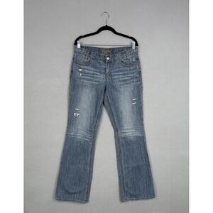 Vintage Guess Jeans Womens 30 Blue Distressed Bootcut Denim Y2K Ladies 90s
